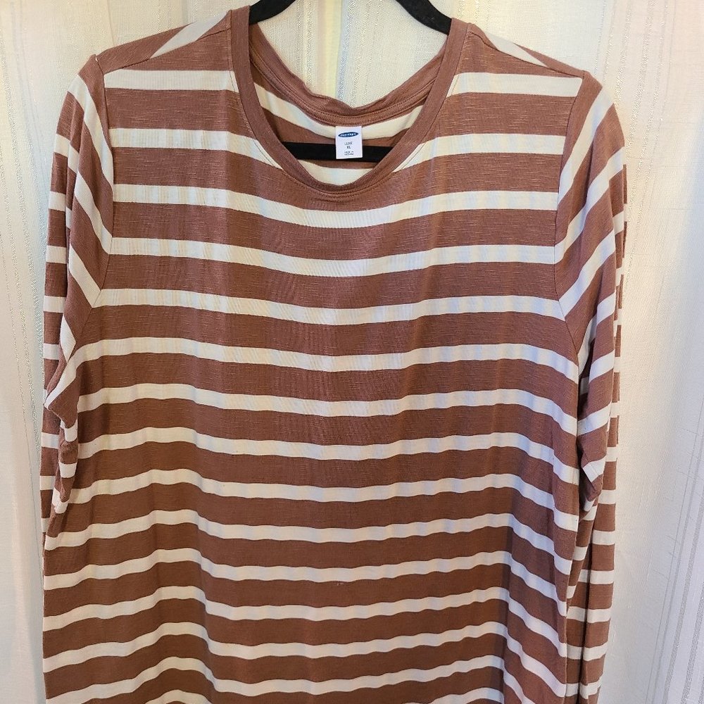 Old Navy Striped Luxe Long Sleeve Shirt Sz XL